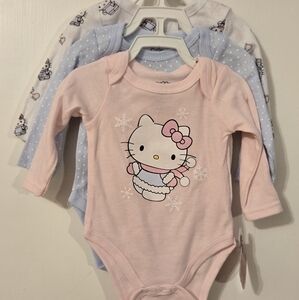 Hello Kitty Pink Snowflake Bodysuit 3pc Set